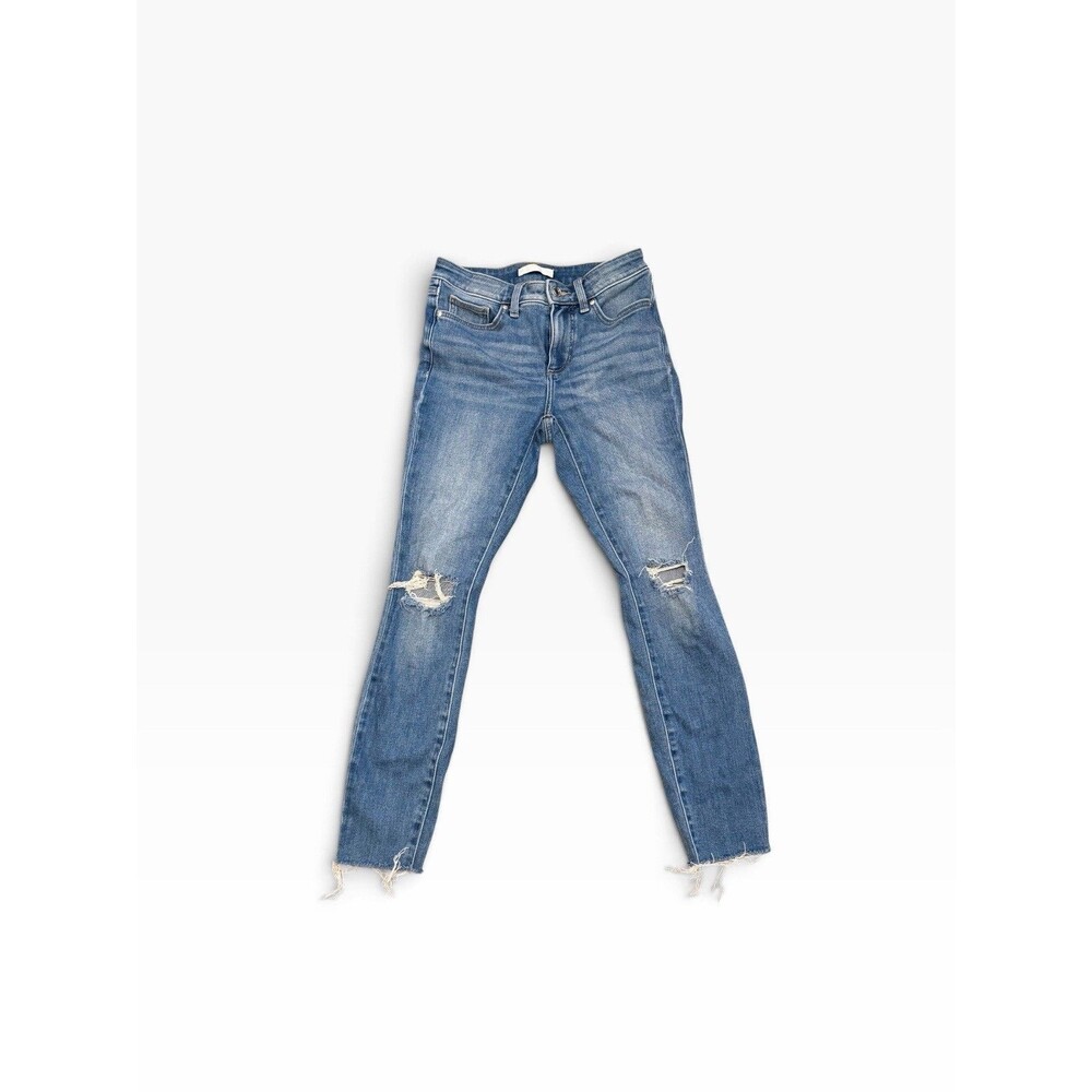 Lauren Conrad Womens Size 2 Mid-Rise Skinny Jeans Light Wash Button Fly Stretch